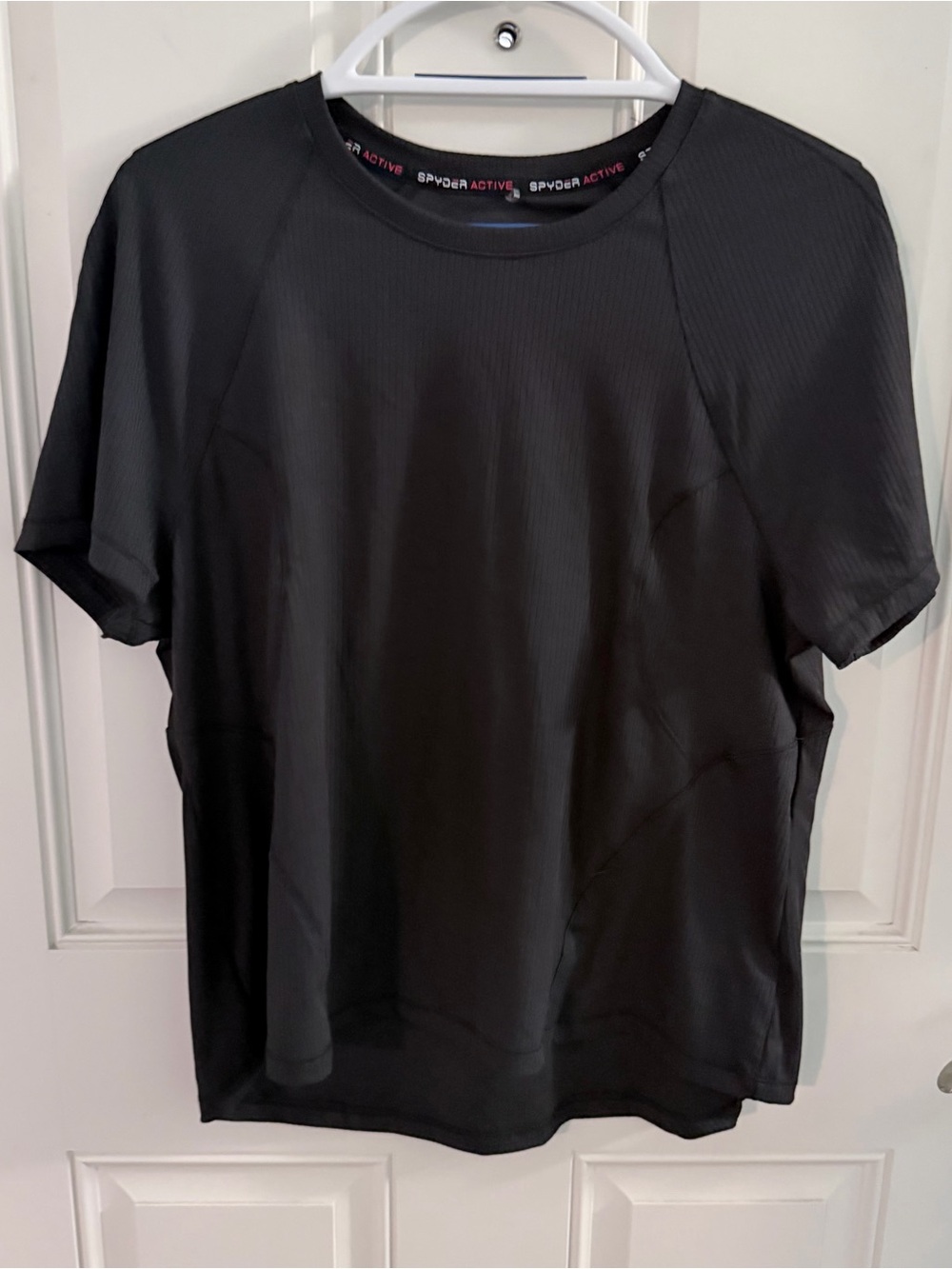 Spyder Ribbed Athletic T-Shirt XL | Black Performance Top